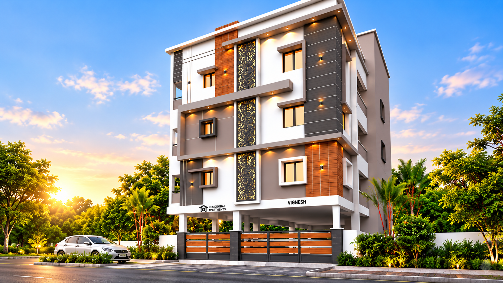 Sainik Colony Premium 3BHK Apartment Building Render